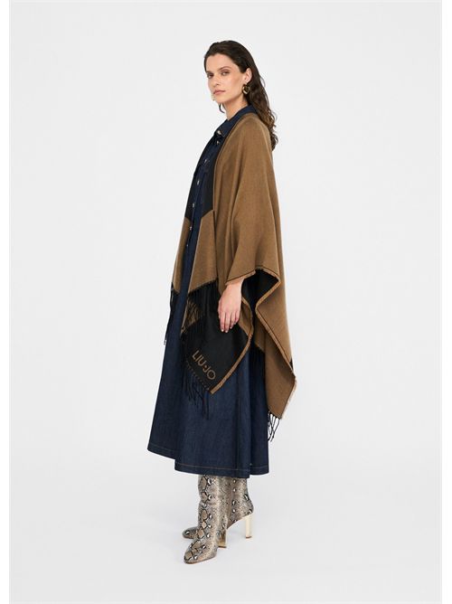 Poncho con logo e frange LIU JO | 2F5031T0300/00070